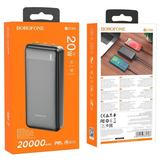Power Bank Borofone BJ19A PD20W + QC3.0 20000mah