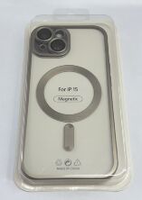 Case Magsafe With Frame Matte for Apple Iphone 15 Silver