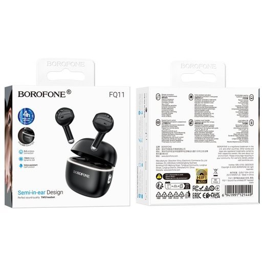 Бездротові навушники BOROFONE FQ11 TWS, чорний