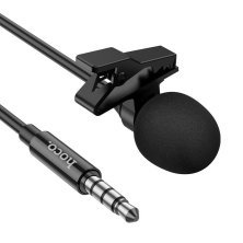 Дротовий петличний мікрофон HOCO L14 mini jack 3.5мм, 2 метри, чорний