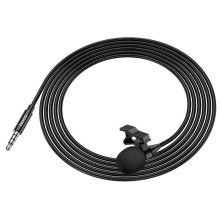 Дротовий петличний мікрофон HOCO L14 mini jack 3.5мм, 2 метри, чорний