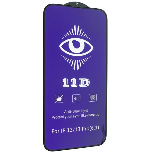 Захисне скло 11D BLUE LIGHT APPLE iPhone 16E / 14 / 13 / 13 PRO 6.1" ЧОРНИЙ