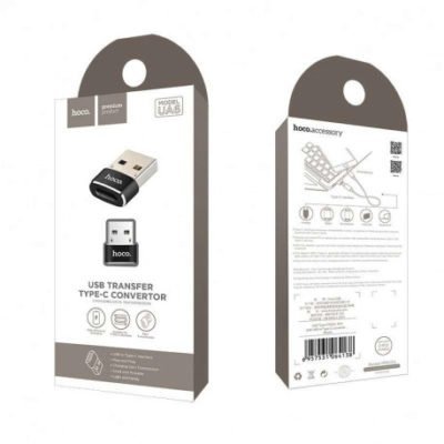 Конвертор HOCO UA6 USB (папа) - Type-C (мама), чорний