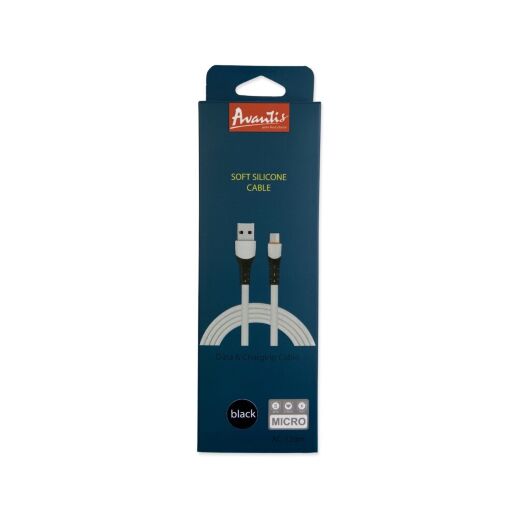 USB Cable Avantis AC-120m Soft Silicone Micro Black