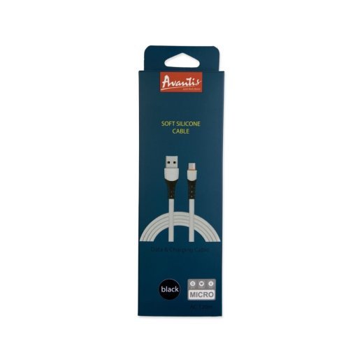 USB Cable Avantis AC-120m Soft Silicone Micro Black