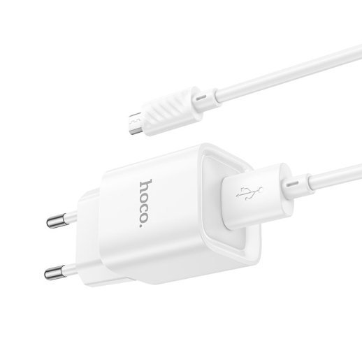 Мережевий зарядний пристрій HOCO C145A USB QC3.0 + кабель USB - MICRO, БІЛИЙ