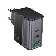 Мережевий зарядний пристрій HOCO CS75A TYPE-C*2 PD 70W + USB QC 3.0, чорний