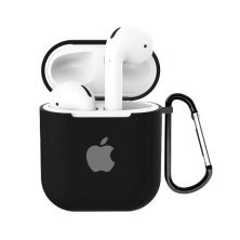 Чохол для Apple AirPods 2 з карабіном NEW (з лого яблуко) з'єднаний