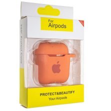 Чохол для Apple AirPods 2 з карабіном NEW (з лого яблуко) з'єднаний