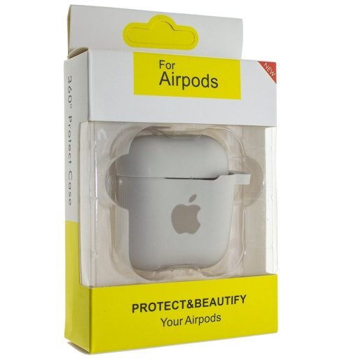 Чохол для Apple AirPods 2 з карабіном NEW (з лого яблуко) з'єднаний