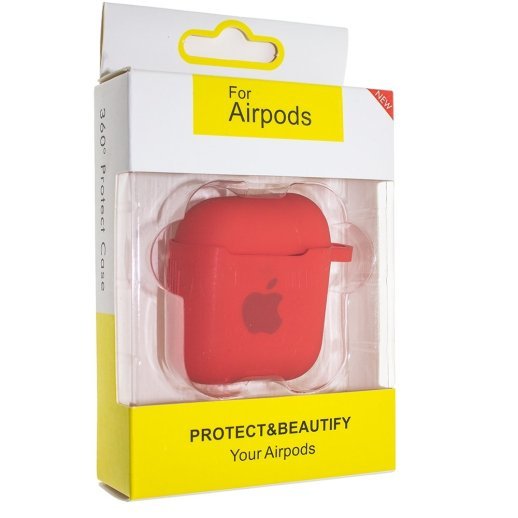 Чохол для Apple AirPods 2 з карабіном NEW (з лого яблуко) з'єднаний