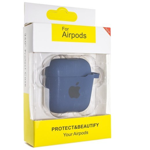 Чохол для Apple AirPods 2 з карабіном NEW (з лого яблуко) з'єднаний