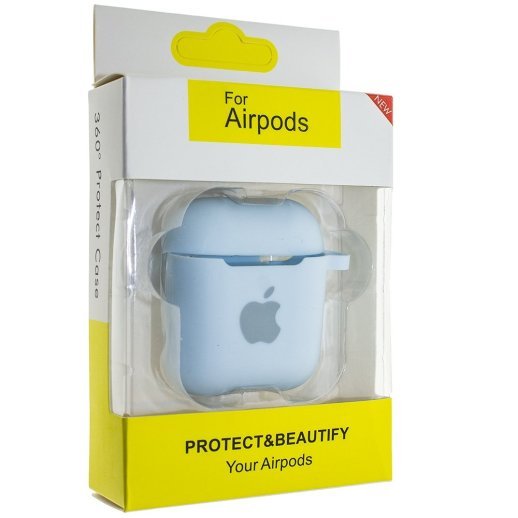 Чохол для Apple AirPods 2 з карабіном NEW (з лого яблуко) з'єднаний