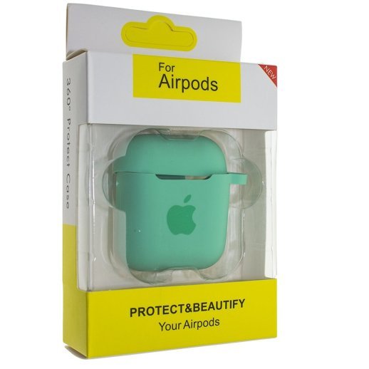 Чохол для Apple AirPods 2 з карабіном NEW (з лого яблуко) з'єднаний