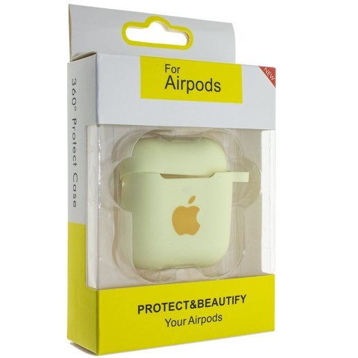 Чохол для Apple AirPods 2 з карабіном NEW (з лого яблуко) з'єднаний