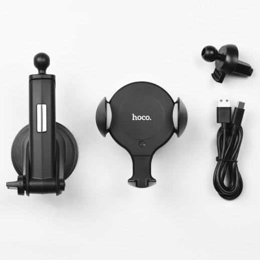 Автомобільний тримач HOCO CA60 бездротова заряка 10W, клейка присоска присоска - гравітаційний утримувач