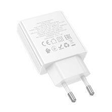 Мережевий зарядний пристрій HOCO C142A TYPE-C PD 20W + USB QC3.0, БІЛИЙ