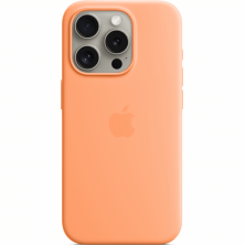Silicone Case Original With MagSafe and Splash Apple iPhone 15 Pro Max Orange Sorbet