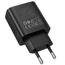 Мережевий зарядний пристрій BOROFONE BA96A TYPE-C PD 20W + USB QC3.0, чорний