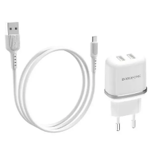 Мережевий Зарядний Пристрій Borofone BA25A 2USB Type-C White