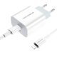 Мережевий зарядний пристрій BOROFONE BA38A Plus TYPE-C PD 20W + кабель TYPE-C - LIGHTNING, БІЛИЙ