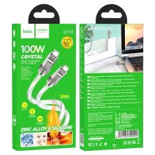 USB-C кабель HOCO U113 100W Type-C - Type-C СТАЛЕВИЙ