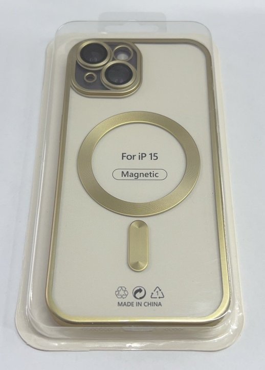 Case Magsafe With Frame Matte for Apple Iphone 15 Gold