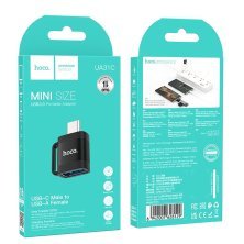 Адаптер HOCO UA31C (Type-C → USB-A), OTG, алюмінієвий корпус, чорний