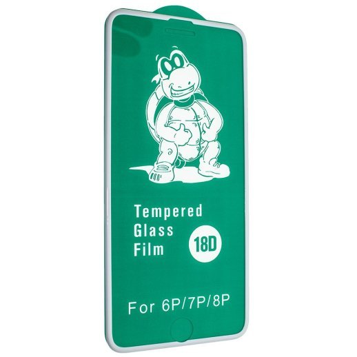 Захисне скло 18D із захисним бортом для APPLE IPHONE 6 PLUS / 7 PLUS / 8 PLUS БІЛИЙ