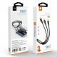 Кабель USB WUW X190 3в1 USB - Lightning/Micro/Type-C 100W 1.20 МЕТРИ Тканина Чорний (45)
