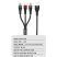 Кабель USB WUW X190 3в1 USB - Lightning/Micro/Type-C 100W 1.20 МЕТРИ Тканина Чорний (45)