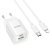Мережевий зарядний пристрій HOCO C147A TYPE-C PD 20W / USB QC3.0 + кабель TYPE-C - LIGHTNING, БІЛИЙ