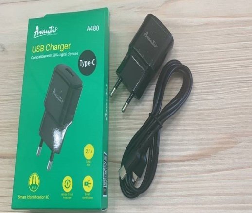 Мережевий Зарядний Пристрій Avantis A480 1USB Type-C Black