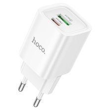 Мережевий зарядний пристрій HOCO C149A Charm PD 30W / QC3.0 + кабель TYPE-C - LIGHTNING, білий