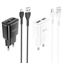 СЗУ HOCO C88A (2USB/2.4A) + microUSB (12pc) (черный)