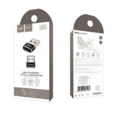 Адаптер HOCO UA6 USB-A (штекер) на USB Type-C (гніздо), ЧОРНИЙ