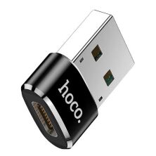 Адаптер HOCO UA6 USB-A (штекер) на USB Type-C (гніздо), ЧОРНИЙ