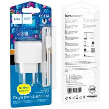 СЗУ HOCO CS11A (1USB) + USB - MicroUSB (28pc) (белый)