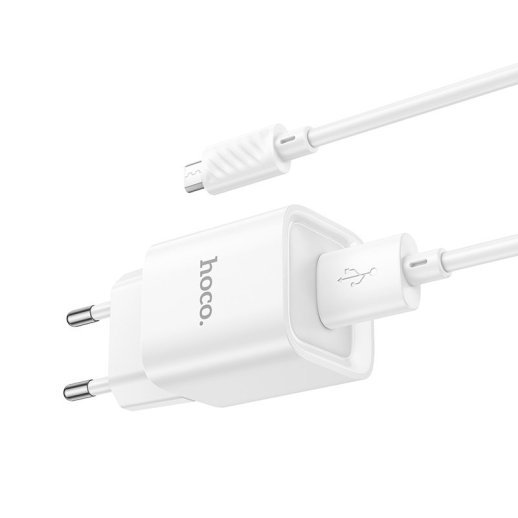 Мережевий зарядний пристрій HOCO C145A USB QC3.0 + кабель USB - MICRO, БІЛИЙ