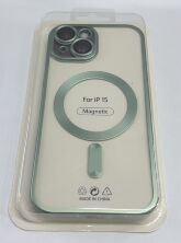 Case Magsafe With Frame Matte for Apple Iphone 15 Light Green