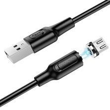 USB кабель BOROFONE BX41 магнітний 2.4A 1M USB - micro USB, ЧОРНИЙ