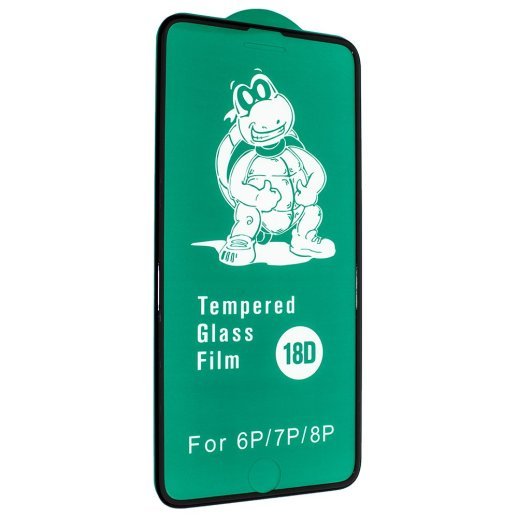 Захисне скло 18D із захисним бортом для APPLE IPHONE 6 PLUS / 7 PLUS  8 PLUS ЧОРНИЙ