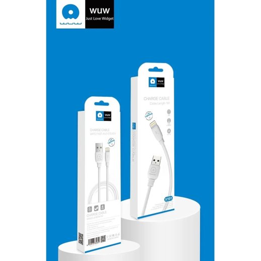 Кабель USB WUW X191 USB - Lightning 2A БІЛИЙ (500)