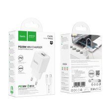 Мережевий зарядний пристрій HOCO C147A TYPE-C PD 20W / USB QC3.0 + кабель TYPE-C - TYPE-C, БІЛИЙ