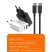 Мережевий зарядний пристрій WUW T72 TYPE-C PD 20W | USB 18W + USB кабель Type-C - Type-C БІЛИЙ