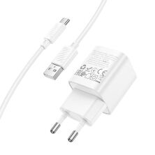 Мережевий зарядний пристрій HOCO C145A USB QC3.0 + кабель USB - TYPE-C, БІЛИЙ