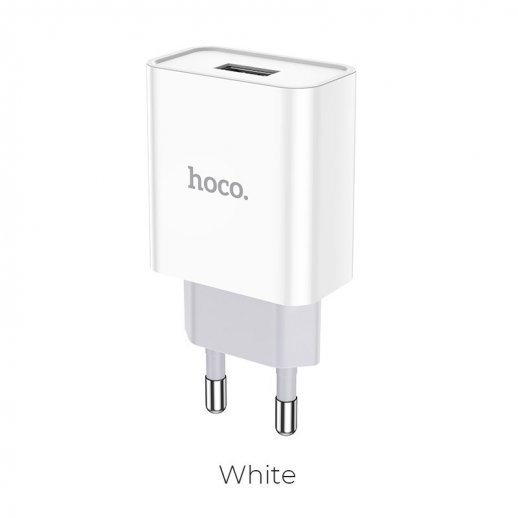 Мережевий зарядний пристрій HOCO C81A Asombroso USB 2.1A, без кабелю, білий