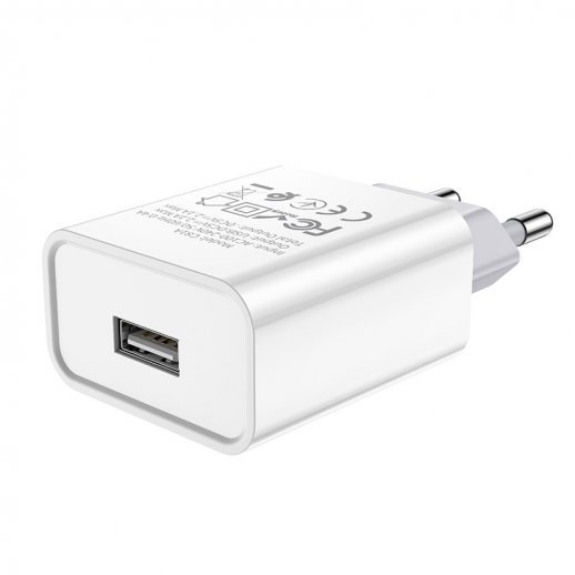 Мережевий зарядний пристрій HOCO C81A Asombroso USB 2.1A, без кабелю, білий