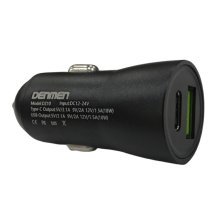 Автомобільний зарядний пристрій DENMEN DZ10 3.1A 2 PORT 18W, QC3.0+PD