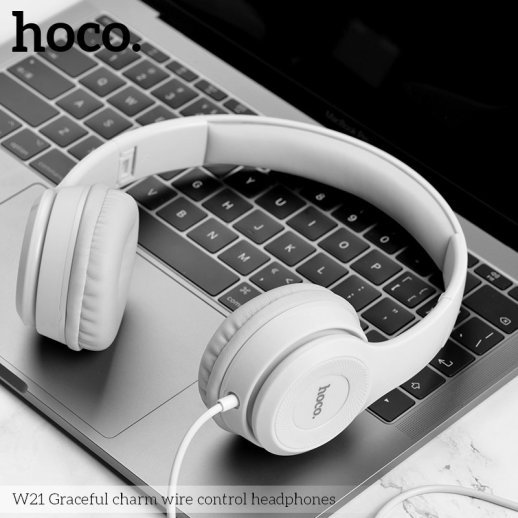 Дротові навушники HOCO W21, сірий